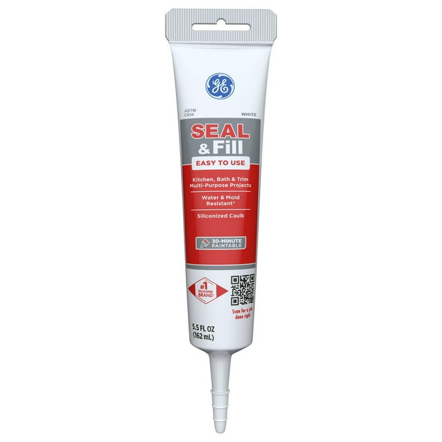 GE Seal And Fill Multipurpose Kitchen & Bath, Pack of 1, White 5.5 fl oz Tube