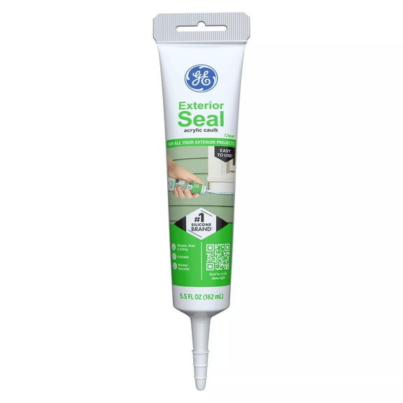 GE Exterior Seal Window & Door, Pack of 1, Clear 5.5 oz Tube