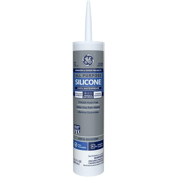 GE Sealants & Adhesives All Purpose Silicone 1 Sealant, 10.1oz, Clear