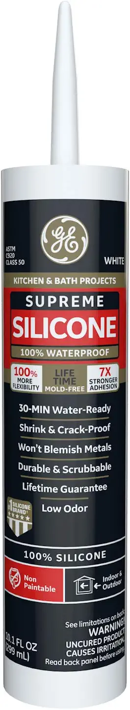 Supreme Silicone 10.1-oz White Kitchen and Bath Sealant Caulk