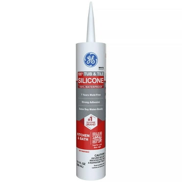 GE Silicone 1 Tub & Tile, Pack of 1, White 10.1 fl oz Cartridge