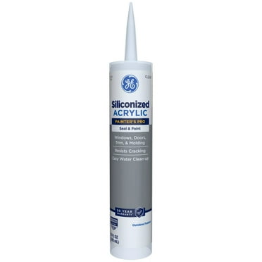 GE Siliconized Acrylic Painters Pro Sealant Seal & Paint, Pack of 1, Clear 10 fl oz Cartridge