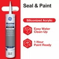 thumbnail image 1 of GE Siliconized Acrylic Painters Pro Sealant Seal & Paint, Pack of 1, White 10 fl oz Cartridge, 1 of 23
