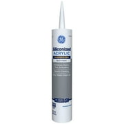 GE Siliconized Acrylic Painters Pro Sealant Seal & Paint, Pack of 1, White 10 fl oz Cartridge