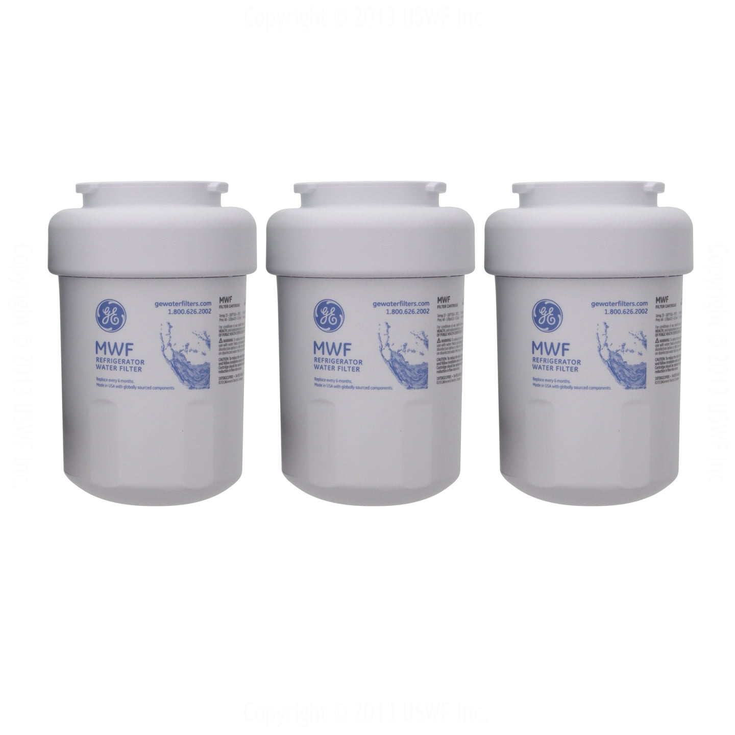 GE SmartWater MWF Replacement Refrigerator Water Filter 3 Pack