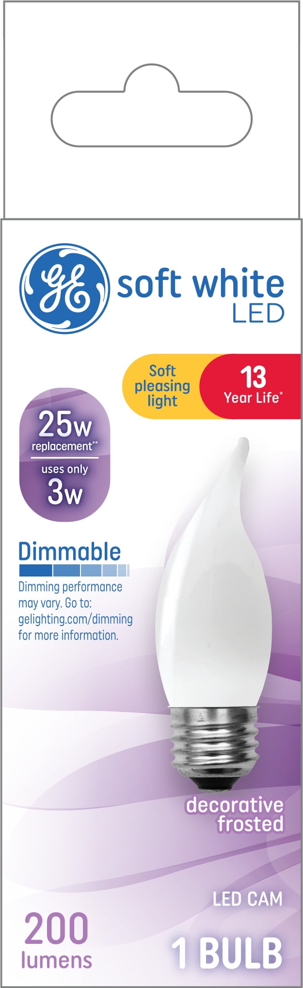 GE Soft White LED Decorative Light Bulbs, 25 Watt Eqv, Medium Base, 13yr