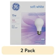 (2 pack) GE Softwhite Bulb, 15W, 2pk