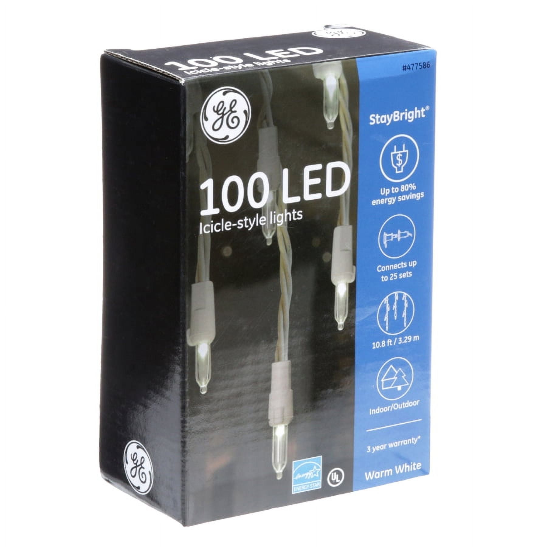 GE StayBright 100-Count Constant Multicolor Mini LED Plug-In Christmas Icicle Lights GE StayBright 100-Count Constant Multicolor Mini LED Plug-In Christmas Icicle Lights