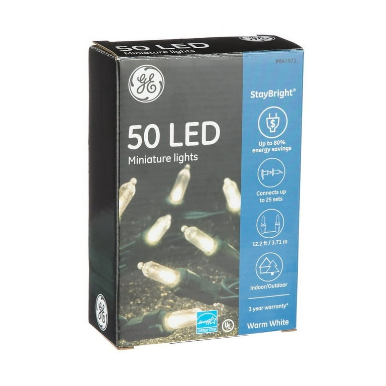 GE StayBright 25-Count 12-ft Warm White LED Plug-In Christmas String Lights GE StayBright 25-Count 12-ft Warm White LED Plug-In Christmas String Lights