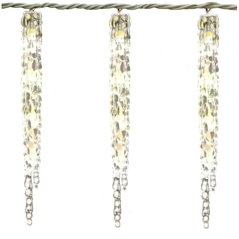 GE StayBright 100-Count Sparkling White Mini LED Plug-In Christmas Icicle Lights GE StayBright 100-Count Sparkling White Mini LED Plug-In Christmas Icicle Lights