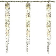 GE StayBright Random Sparkling 13-Count 52 LED Ice Crystal Icicle Set Warm White