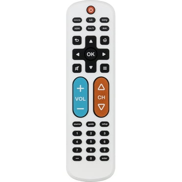 GE Streaming Replacement Remote Control, Big Button, Backlit, White
