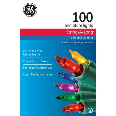 product image of GE StringALong Miniature Multicolor Light Set (Count of 100)