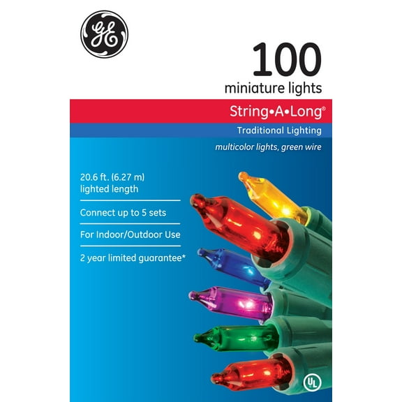 GE StringALong Miniature Multicolor Light Set (Count of 100)
