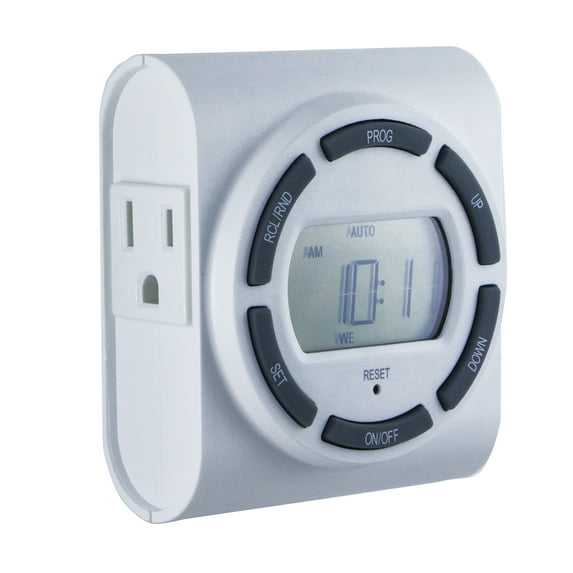 GE SunSmart 7-Day Indoor Plug-In Programmable Timer, 2-Outlet, 15079