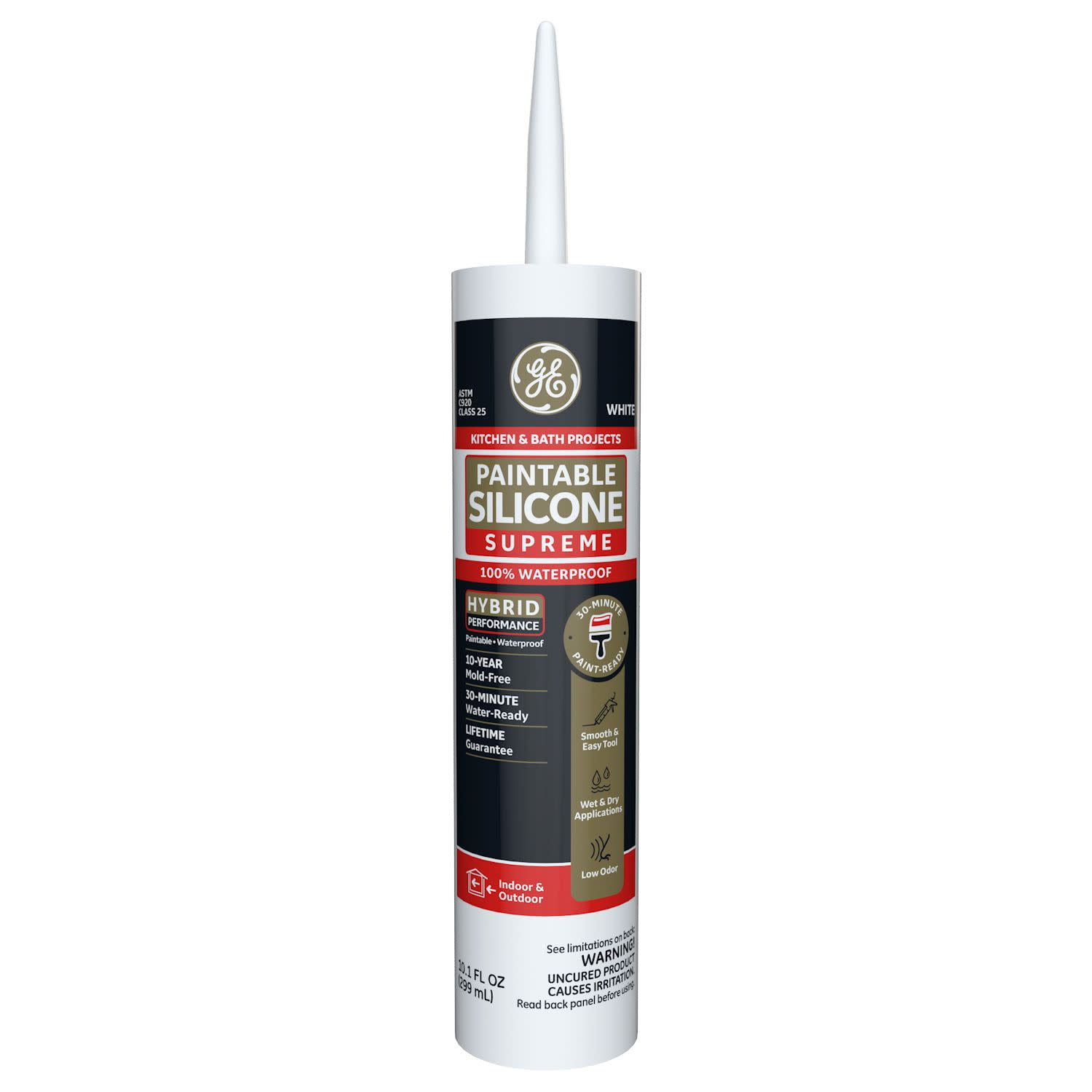 White 10oz Paintable Silicone Kitchen & Bath Sealant