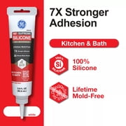 GE Supreme Silicone Kitchen & Bath Sealant, Pack of 1, White 2.8 fl oz Tube