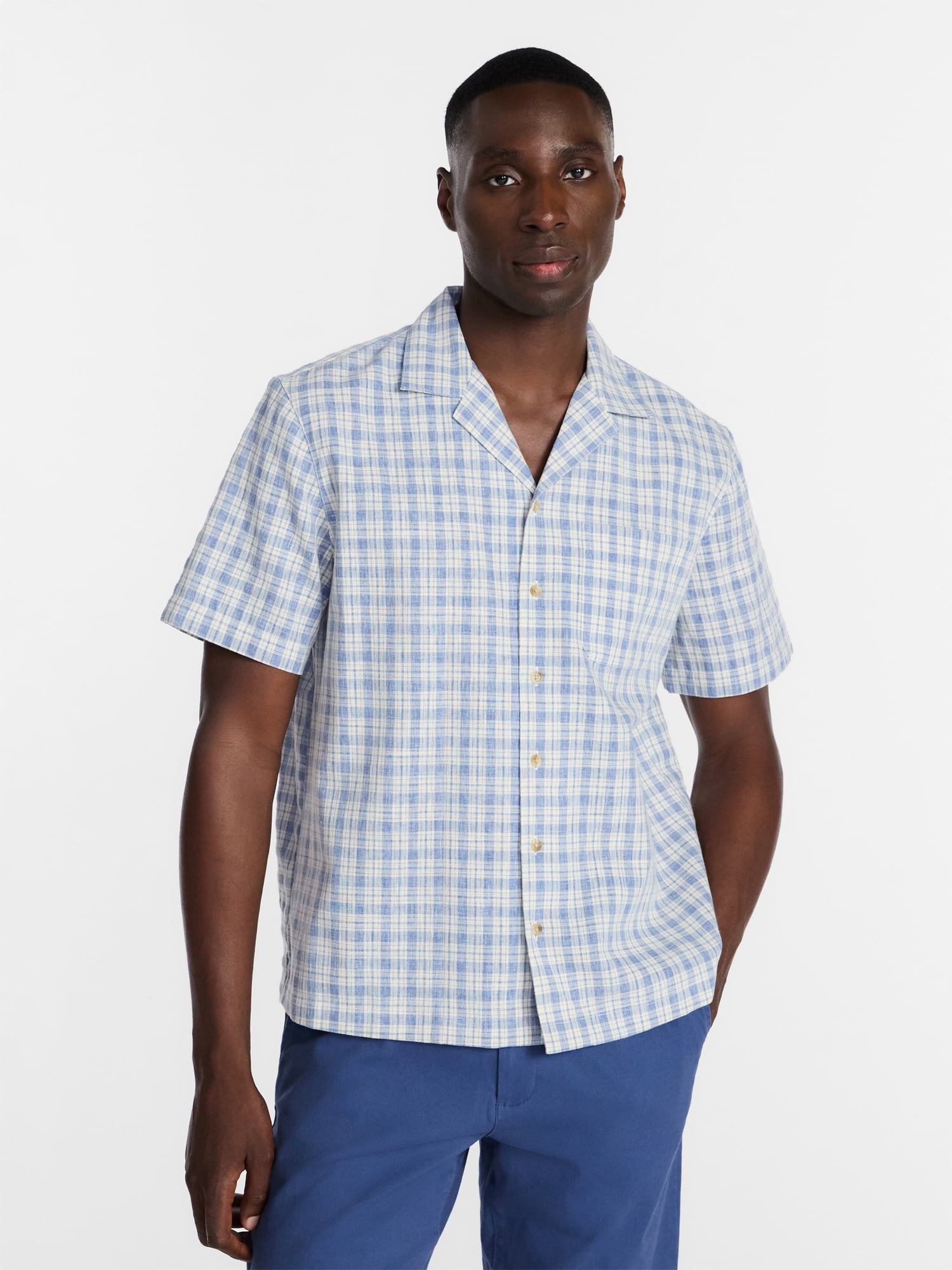 George Men's Textured Camp Shirt, Sizes S-5XL