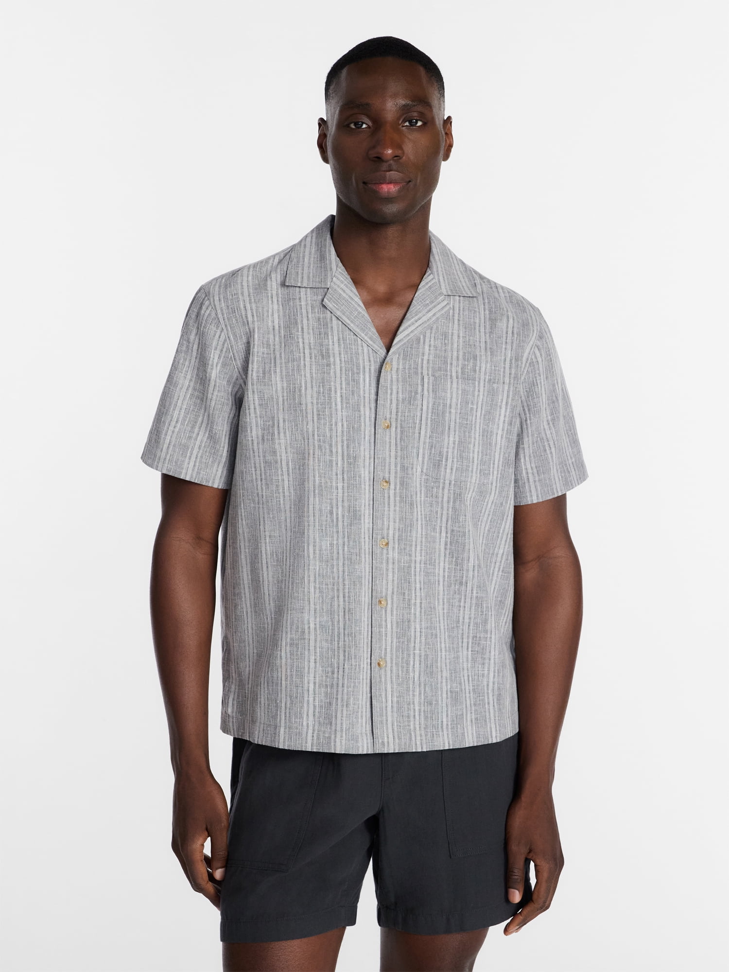 George Men's Textured Camp Shirt, Sizes S-5XL