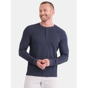 George Men's Relaxed Fit Thermal Henley Shirt with Long Sleeves, Sizes S-3XLT