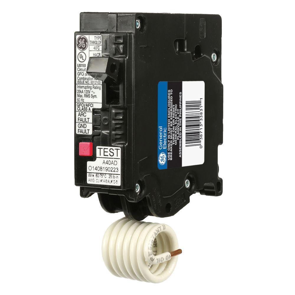 GE Q-Line THQL 15-amp 1-Pole Dual Function Afci/Gfci Circuit  GE 15A Single Pole Dual Function GFCI AFCI Ground Fault Combination THQL1115DFP display picture 1