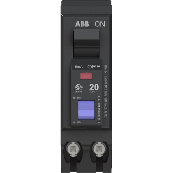ABB THQL1120PDF Single-Pole Dual Function Plug-on Afci/Gfci Circuit Breaker, 120 Vac, 20 Amp, 10 Kaic