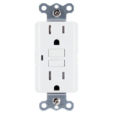 GE Tamper-Resistant GFCI Outlet, 15Amp Self-Testing, White, 32075