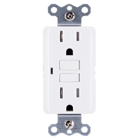 GE Tamper-Resistant GFCI Outlet, 15Amp Self-Testing, White, 32075