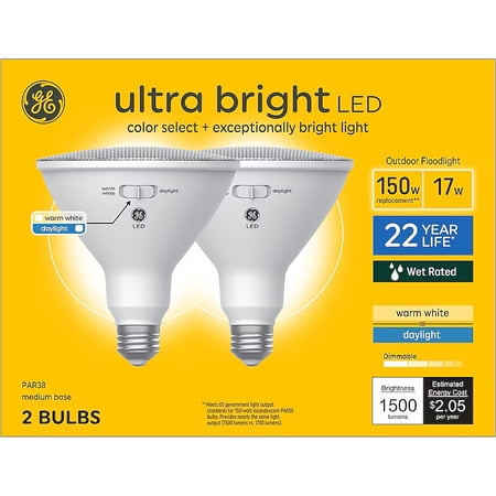 GE Ultra Bright 150-Watt EQ PAR38 Color-changing Medium Base (e-26) Dimmable LED Spot and Flood Light Bulb (2-Pack) Item #5189130 Model #93130752