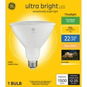 لمبات إضاءة GE Ultra Bright LED ، 150 واط ، أبيض دافئ ، PAR38 Floodlight ، قاعدة متوسطة ، تشطيب واضح