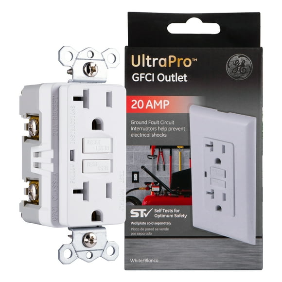 GE UltraPro 20A GFCI Outlet, White – 32077