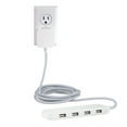 thumbnail image 1 of GE UltraPro 4 Port USB Power Strip, 6ft Braided Cord, White/Gray - 44139, 1 of 10