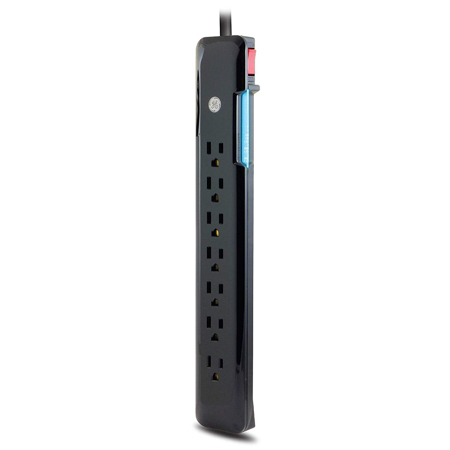 GE UltraPro 7-Outlet Surge Protector, 4-Foot Cord, Black - 34460
