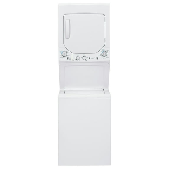 GE UNITIZED SPACEMAKER 3.2 CU. FT. DOE WASHER & 5.9 CU. FT. ELECTRIC DRYER, WHITE