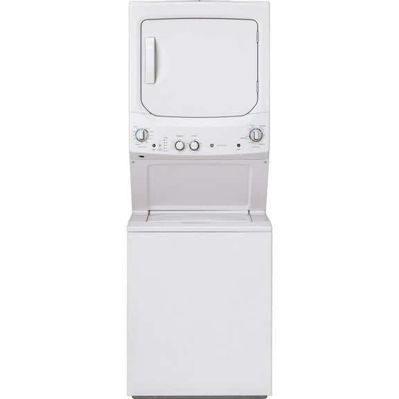 GE Unitized Spacemaker 3.8 DOE cu. ft. Stainless Steel Washer and 5.9 cu. ft. Gas Dryer