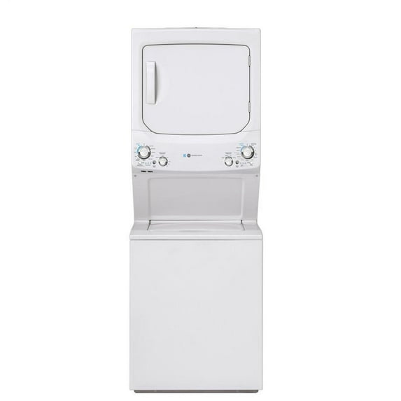 GE Unitized Spacemaker(R) ENERGY STAR(R) 3.9 cu. ft. Capacity Washer with Stainless Steel Basket and 5.9 Electric Dryer - GUD27EESNWW