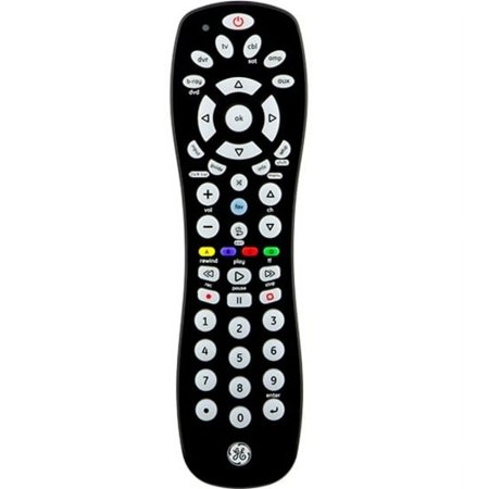 GE Universal Remote Control for Samsung, Vizio, Lg, Sony, Sharp, Roku, Apple TV, TCL, Panasonic, Smart TVs, Streaming Players, Blu-Ray, DVD, 6-Device, Black, 34459