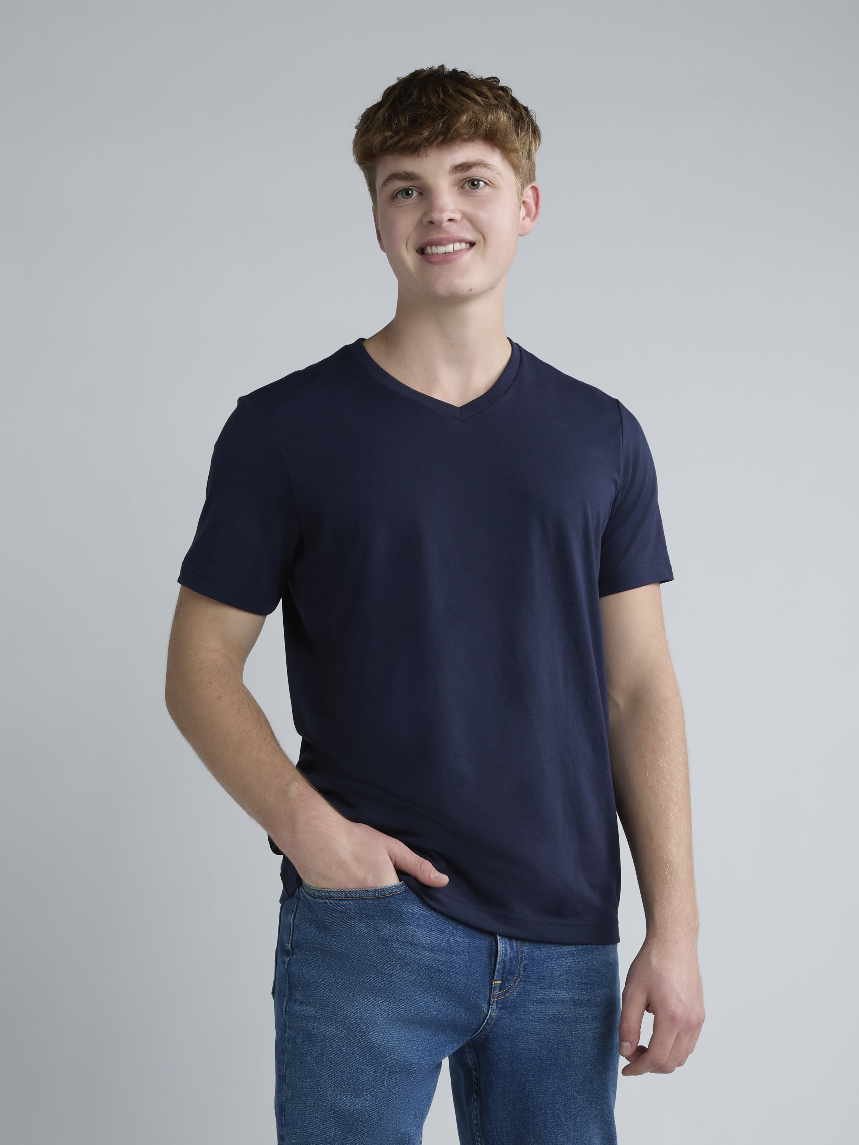 George Men's & Big Men's Relaxed Fit Short Sleeve V-Neck Tee, Sizes S-3XL