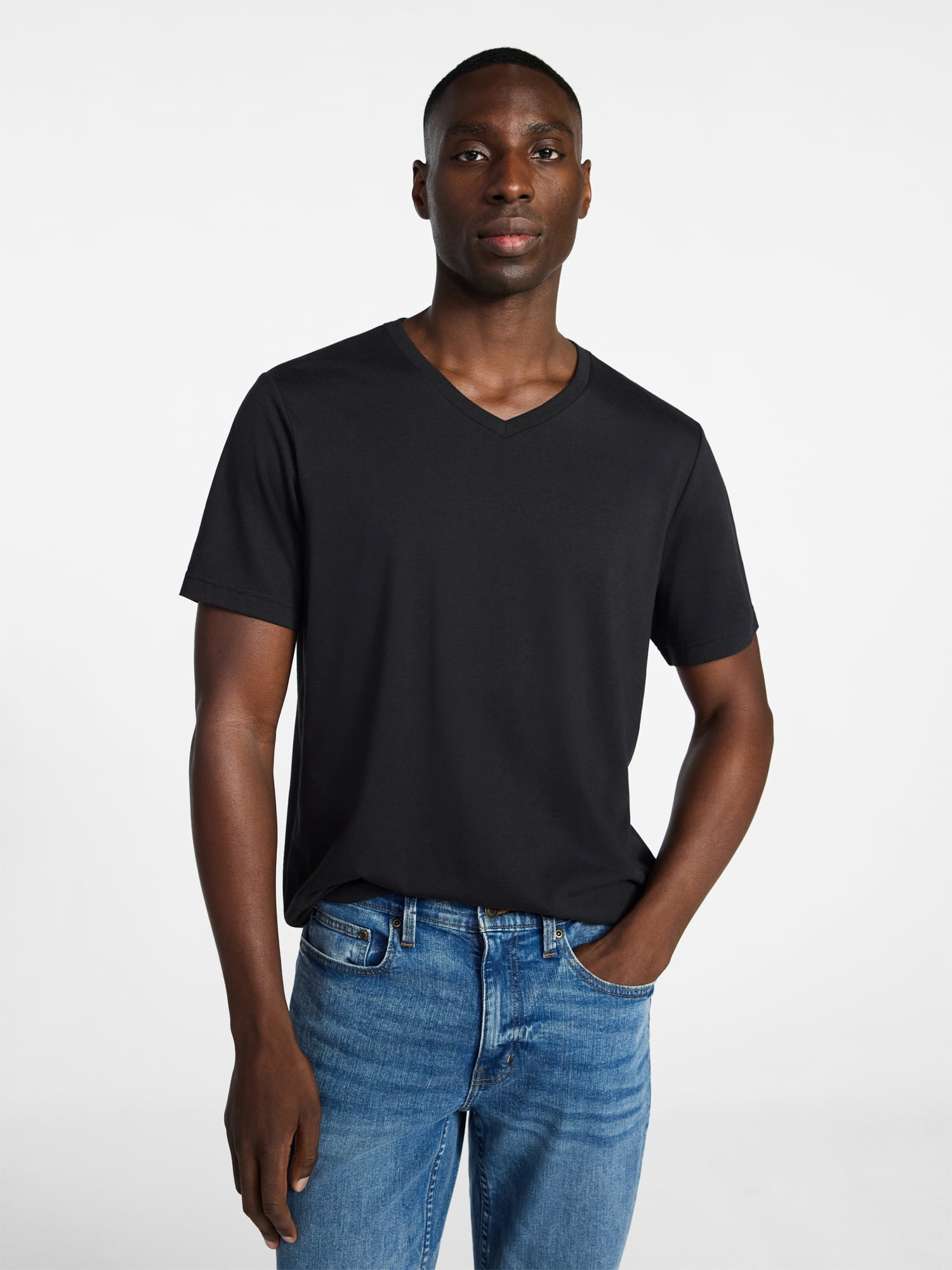 George Men's & Big Men's Relaxed Fit Short Sleeve V-Neck Tee, Sizes S-3XL