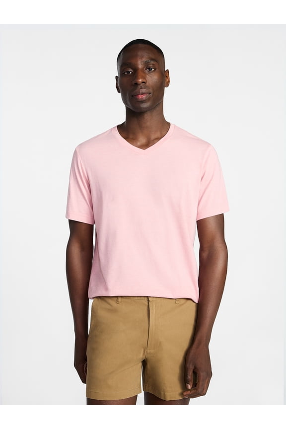 Men's and Big Men's V Neck Tee with Short Sleeves, Sizes S-3XL