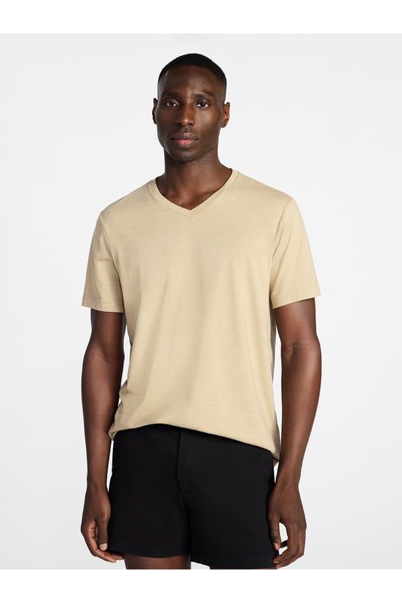 Men's and Big Men's V Neck Tee with Short Sleeves, Sizes S-3XL