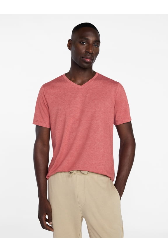 Men's and Big Men's V Neck Tee with Short Sleeves, Sizes S-3XL