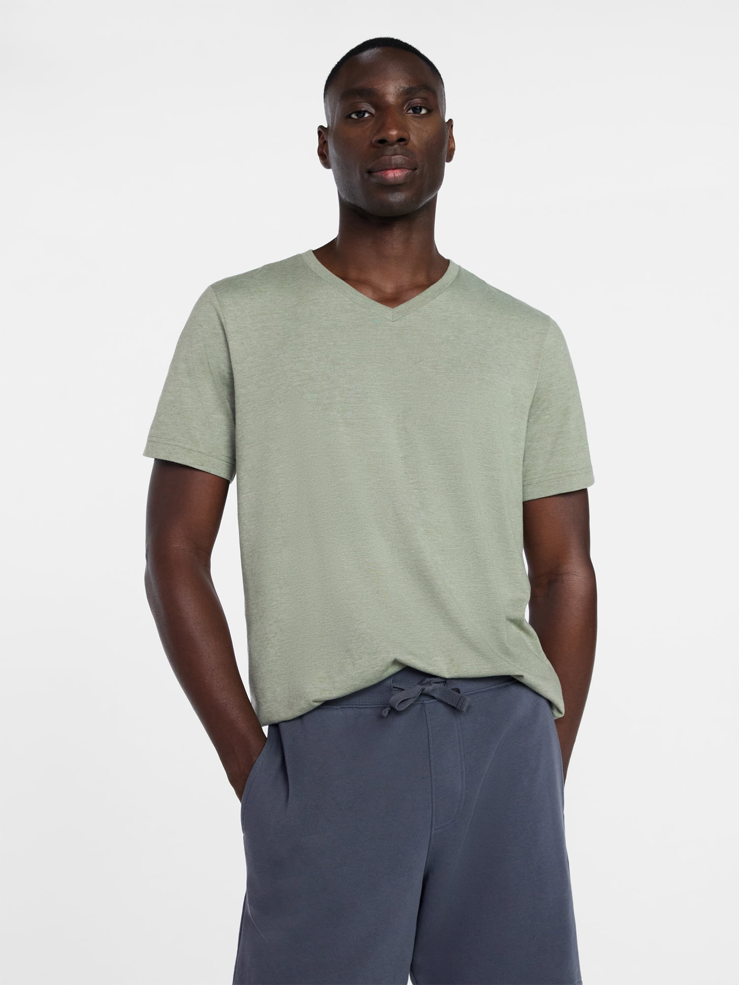 George Men's & Big Men's Relaxed Fit Short Sleeve V-Neck Tee, Sizes S-3XL