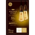 thumbnail image 1 of GE Vintage Style LED Light Bulbs, 60 Watt, ST19 Edison Bulbs, Medium Base, 2pk, 1 of 6