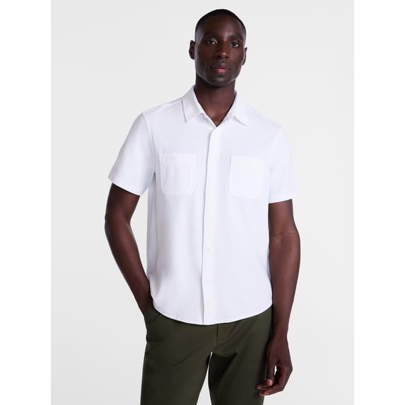 George Men's Waffle Knit Shirt with Short Sleeves, Sizes S-5XB