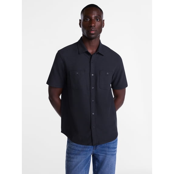 George Men's Waffle Knit Shirt with Short Sleeves, Sizes S-5XB