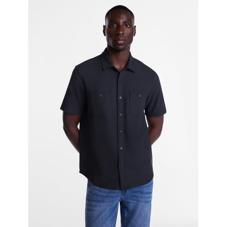 George Men's Waffle Knit Shirt with Short Sleeves, Sizes S-5XB