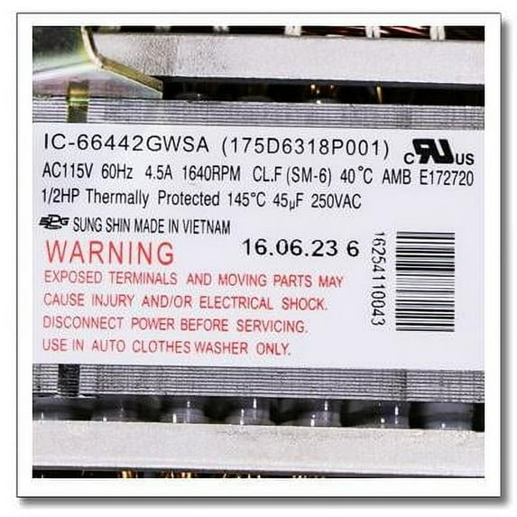 GE WH20X10063 Motor 1 Speed Psc 1/ 2 Hp - OEM Part