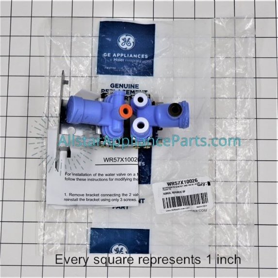 GE WR57X10026 Refrigerator Water Valve and Bracket Assembly