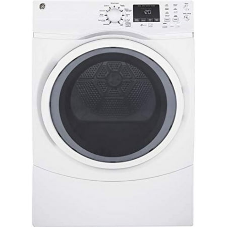GE - 7.5 Cu. Ft. 13-Cycle Gas Dryer with Steam - White on white